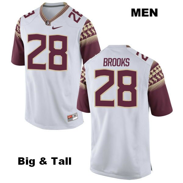 Men's NCAA Nike Florida State Seminoles #28 Decalon Brooks College Big & Tall White Stitched Authentic Football Jersey ITZ3069MS